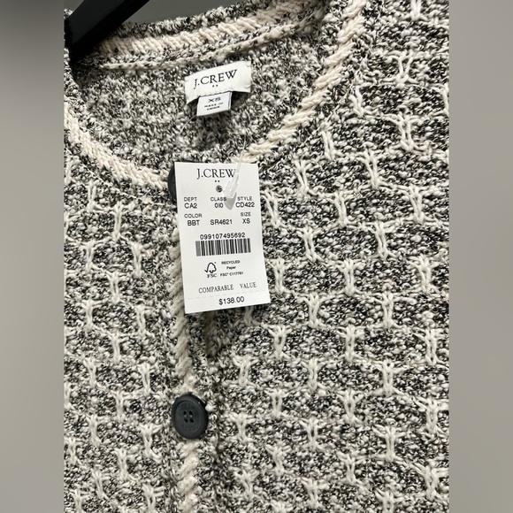 JCREW factory tweed lady cardigan sweater womens extra small NWT - Picture 6 of 8